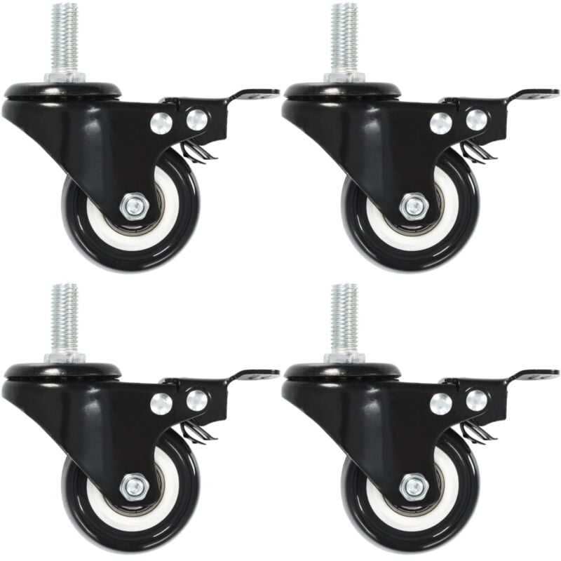 Vidaxl - Roulettes pivotantes avec freins 12 pcs 50 mm