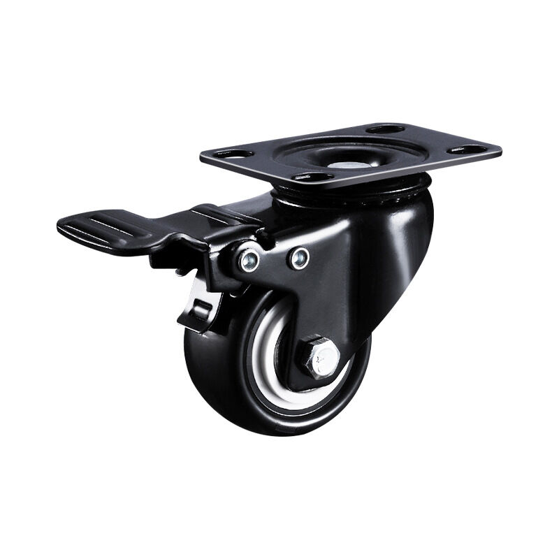 Roulettes Pivotantes avec Frein en Caoutchouc - 50 mm, Capacité de 400 kg, Pour Meubles