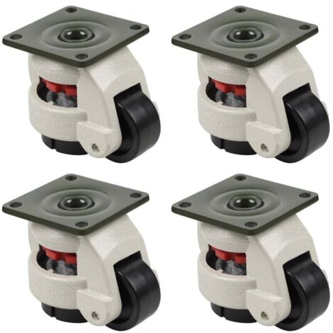 Roulettes Pivotantes - Charge Maximale 500 kg - Plaque de Fixation 5 mm - Rotation 360° - Pour Établis et Équipements Industriels - Lot de 4