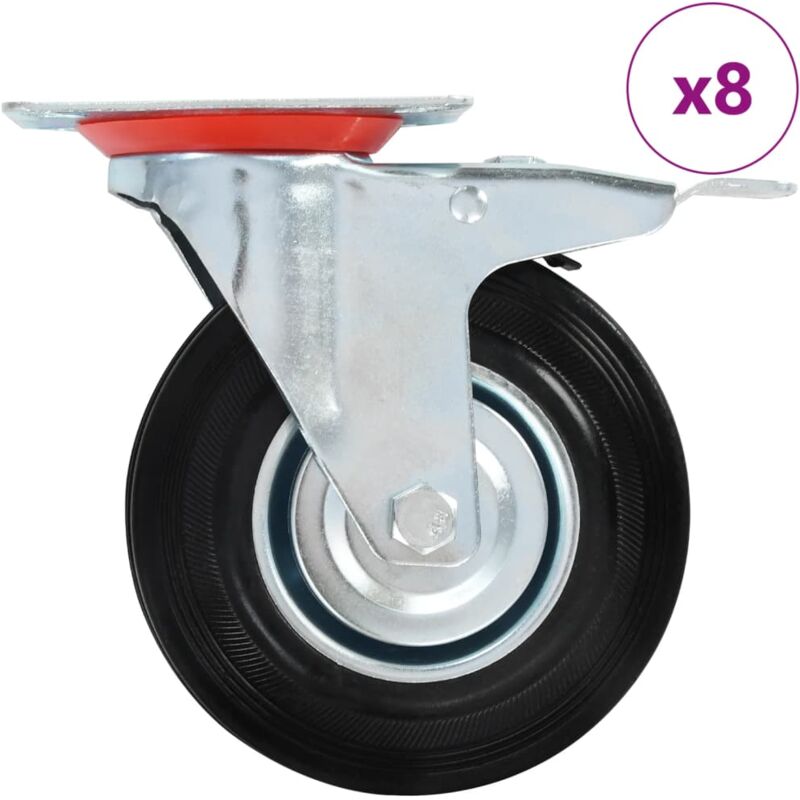 Vidaxl - 8 pcs Roulettes pivotantes 125 mm