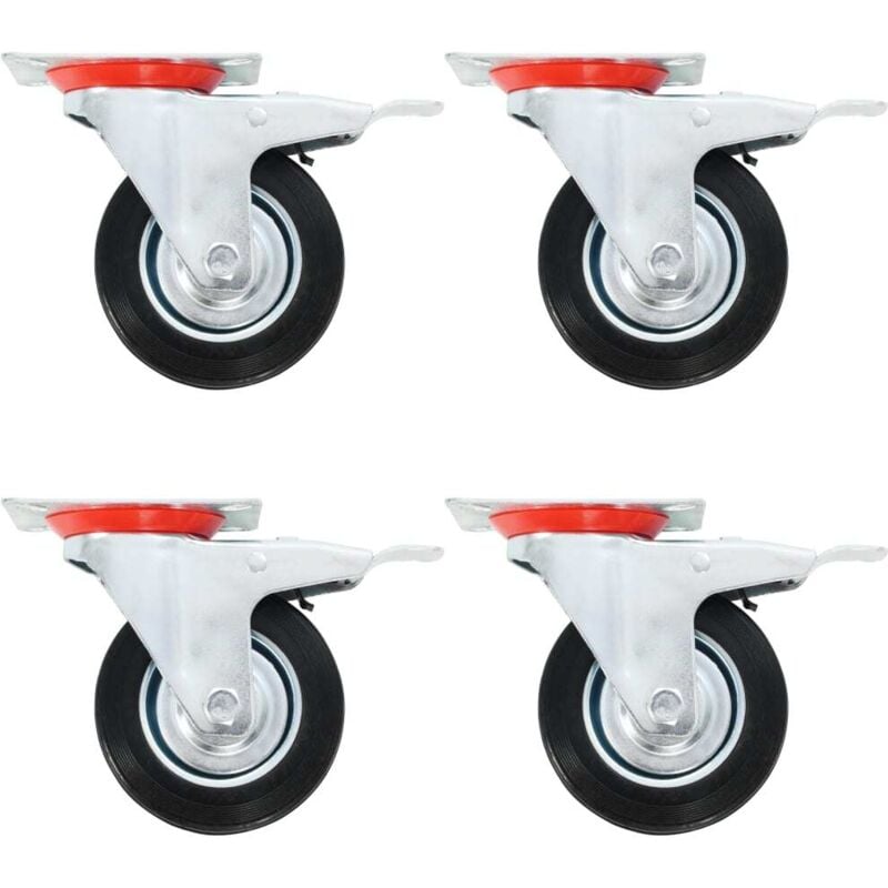 Roulettes pivotantes avec double frein 4 pcs 100 mm vidaXL