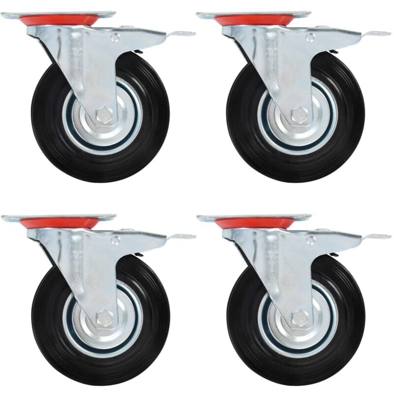 Vidaxl - Roulettes pivotantes avec double frein 4 pcs 125 mm