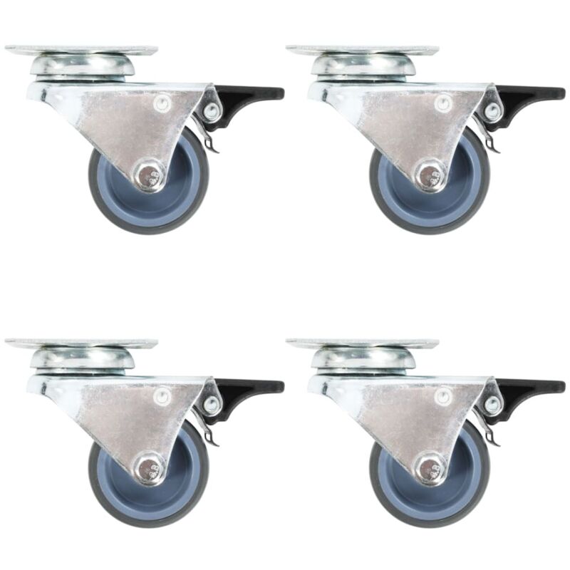 Vidaxl - Roulettes pivotantes doubles à double frein 4 pcs 50 mm