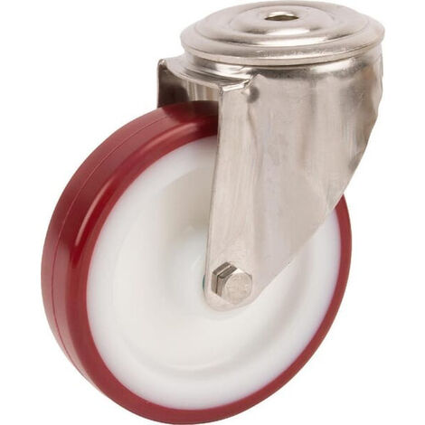 Roulettes pivotantes en acier inoxydable à bandage en matière synthétique TENTE 8470UAD100P3013