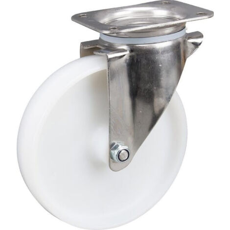 Roulettes pivotantes en acier inoxydable à bandage en matière synthétique TENTE 8470UOO200P63
