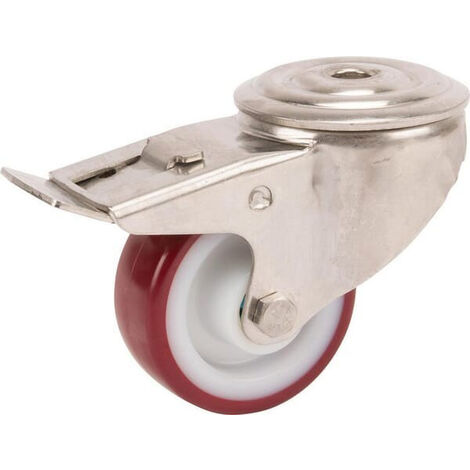 Roulettes pivotantes en acier inoxydable à bandage en matière synthétique TENTE 8477UAD100P3013