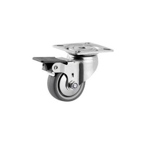 Roulettes pivotantes en acier inoxydable à platine de fixation TENTE 7475PJH050P40