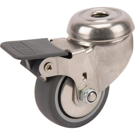 Roulettes pivotantes en acier inoxydable à trou de fixation TENTE 7475PJH050P3011
