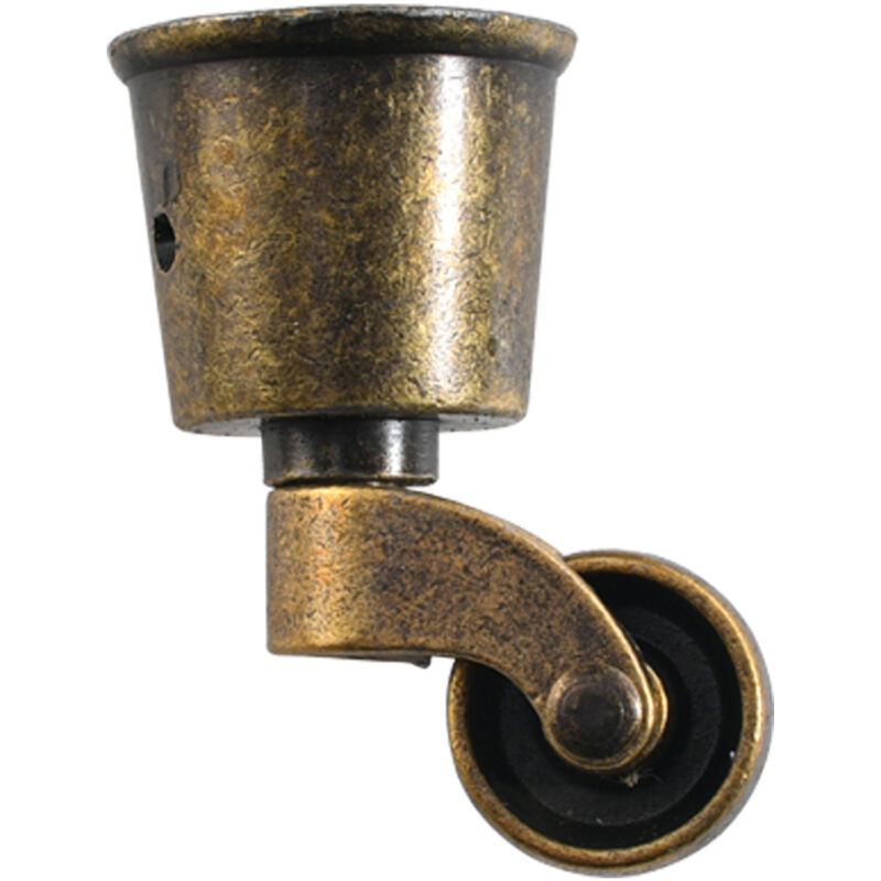 Roulettes pivotantes en laiton massif – Fixation à vis – Diamètre 38mm – Charge 100kg – Pour meubles en bois – Style vintage antique