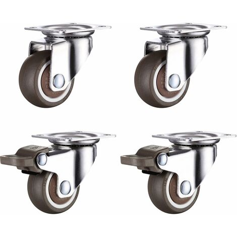 CENTIFREE Roulettes Pivotantes Pour Meubles dont 2 avec Frein + Vis