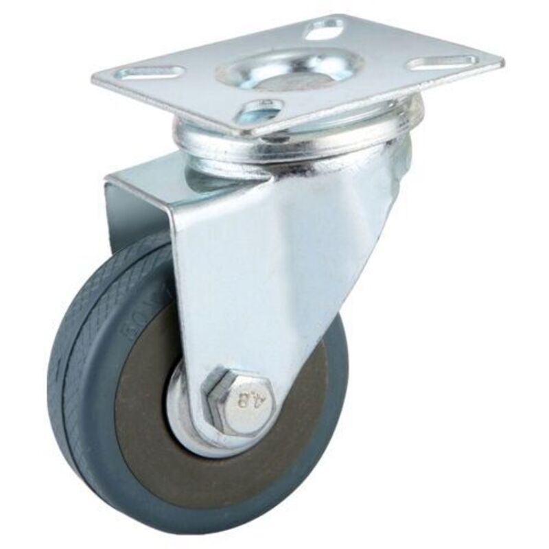 Tigrezy - Roulettes Pivotantes pour Meubles (Lot de 4) - Roulette Meuble de 72 mm avec Roues en Caoutchouc, Freins et Plaques en Métal - Roulettes