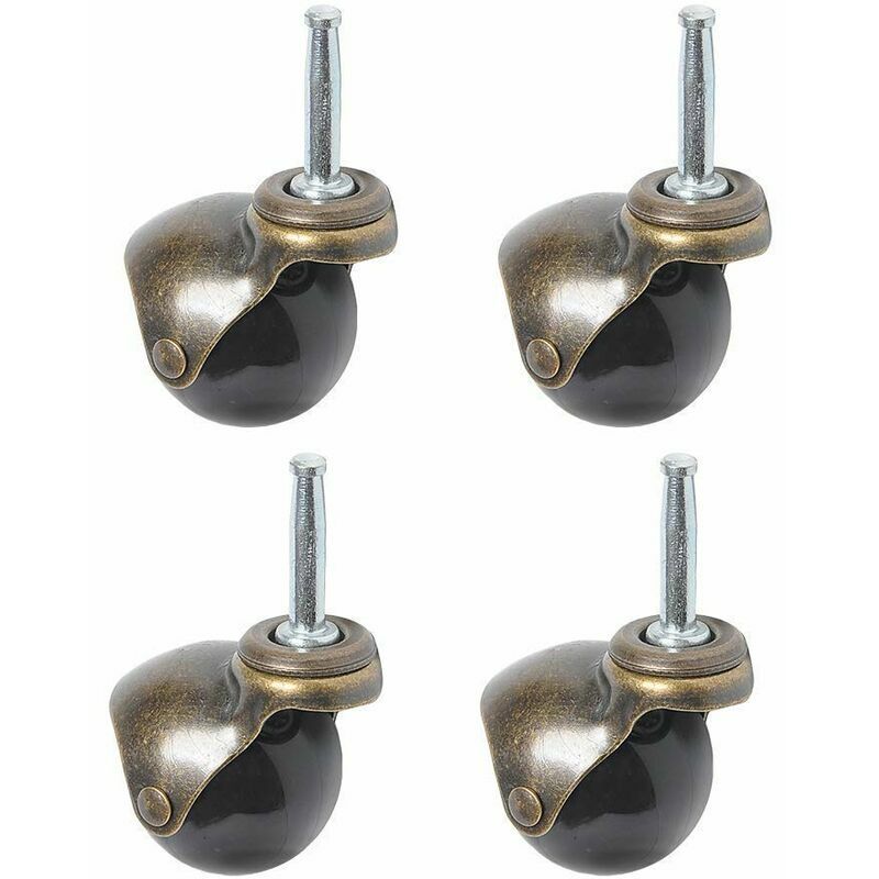Roulettes pivotantes,roulettes pivotantes à 360 degrés,plaque supérieure avec capot,lot de 4 roulettes pour meubles (roulette à billes avec anneau de