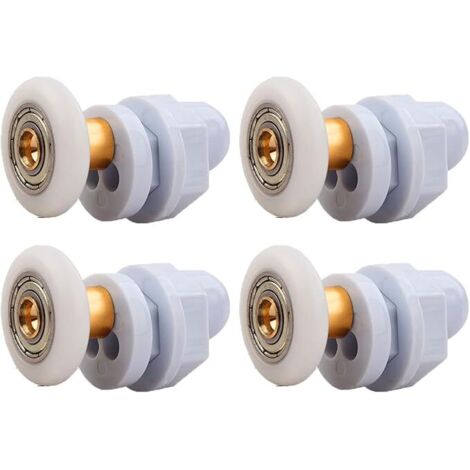 Roulettes Porte de Douche, 4 Pièces Roulette Porte Coulissante Douche en Laiton, Roulette Porte Coulissante, pour Remplacement de Douche Coulissante Verre Porte Coureurs Rouleaux (23MM)