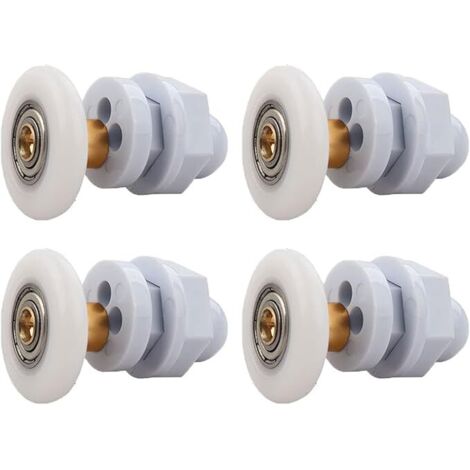 Roulettes Porte de Douche, 4 Pièces Roulette Porte Coulissante Douche en Laiton, Roulette Porte Coulissante, pour Remplacement de Douche Coulissante Verre Porte Coureurs Rouleaux (27MM)