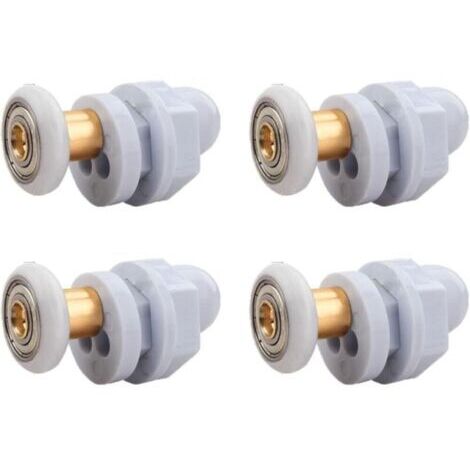 Roulettes Porte de Douche, 4 Pièces Roulette, pour Remplacement de Douche Coulissante Verre Porte Coureurs Rouleaux (19MM)