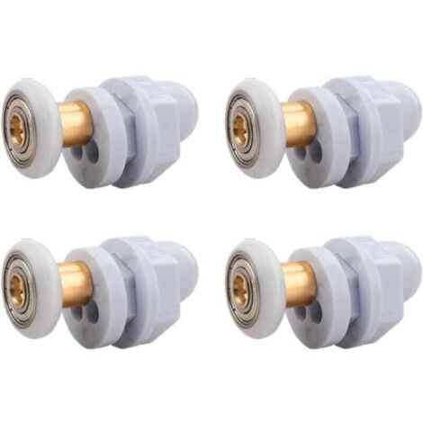 Roulettes Porte de Douche, 4 Pièces Roulette, pour Remplacement de Douche Coulissante Verre Porte Coureurs Rouleaux (23MM)