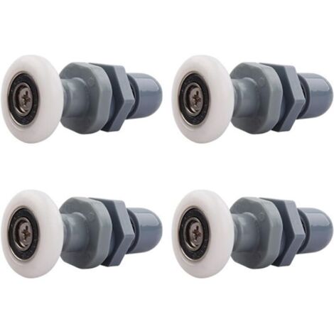Roulettes Porte de Douche, Roulette Porte Coulissante Douche en Laiton 4 Pièces pour Rouleau pour Remplacement de Douche Coulissante Verre Porte Coureurs Rouleaux (19MM)