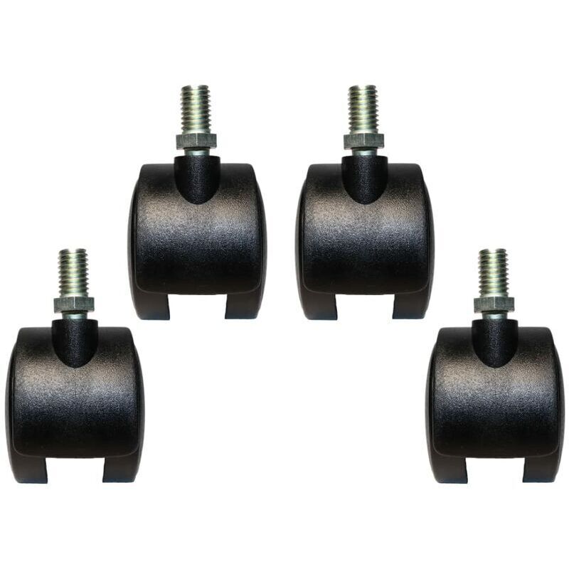 Roulettes pour chaises de bureau pivotantes, lot de 4 roues M10, 50 mm avec filetage, pour chaises de bureau, meubles, roulements doubles, sûr et