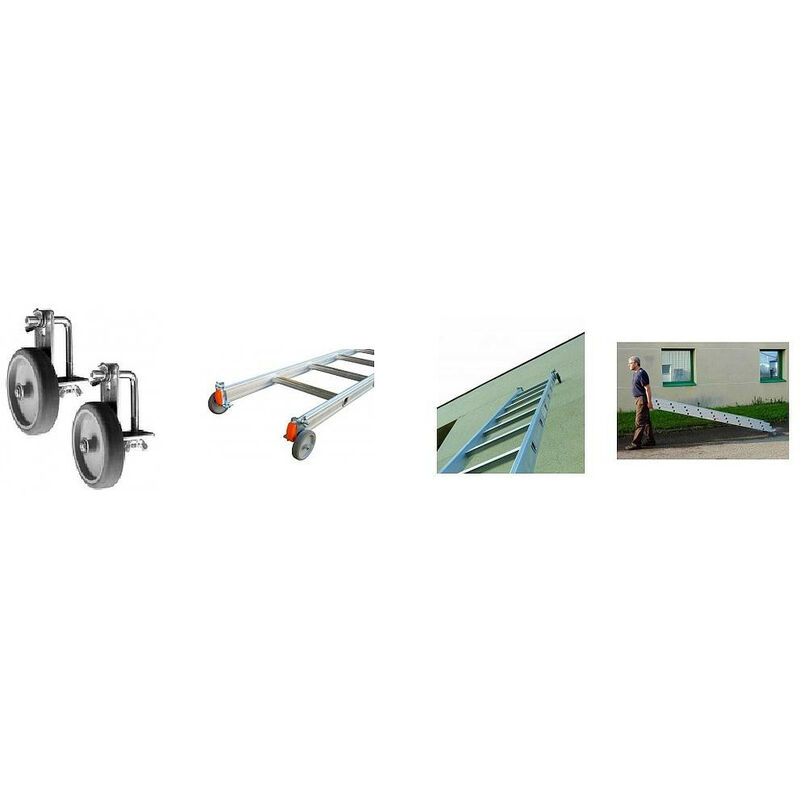 Outifrance - Paire de roulettes universelle pour échelles