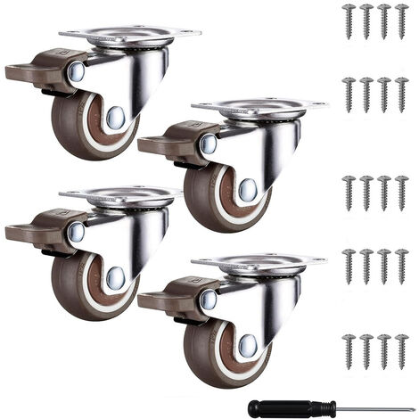 CENTIFREE Roulettes pour Meubles,Caoutchouc pour Tous Les Sols