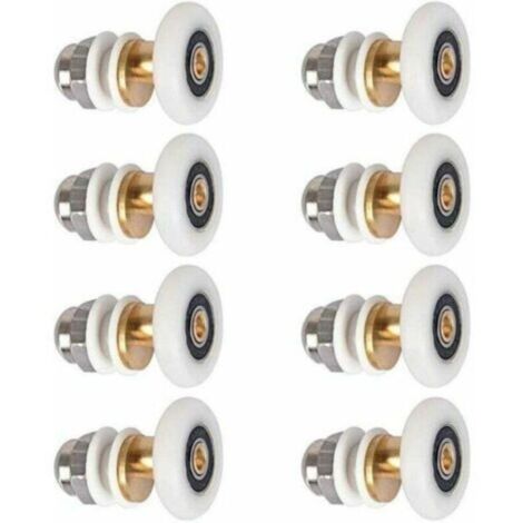 Roulettes pour portes de douche : Ensemble de 8 roulettes de rechange de 25 mm pour portes de douche coulissantes.