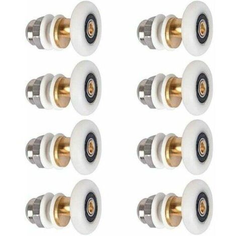 Roulettes pour portes de douche : Ensemble de 8 roulettes de rechange de 25 mm pour portes de douche coulissantes.