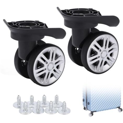 Roulettes pour Valise Souple, Roue De Valise, 1 Paire Bagages Roues De Rechange, Roue De Valise Universelle, Pour Valise Repalcement A19 Roues à Double Rangée Muettes