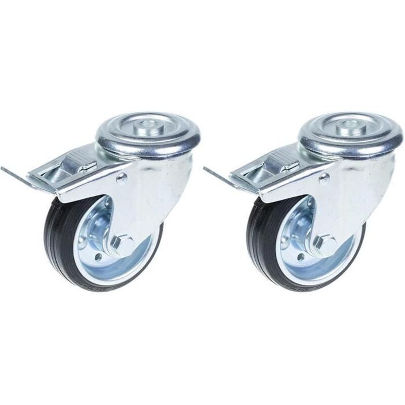 Roulettes - Site Equipment - 80mm - Swivel with brake - Capacity 140kg - Pack of 2