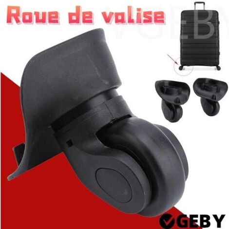 Roulettes universelles en PVC pour la réparation de bagages - VGEBY - Lot de 2 - Noir - Double roulette - A vis