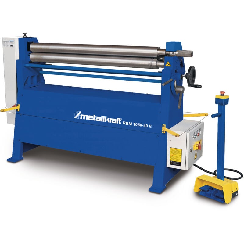 Rouleuse de tôle électrique à 3 rouleaux largeur de travail 1050 mm épaisseur jusqu'à 2,25 mm en inox 1,1 kW 400V rouleaux durcis Metallkraft