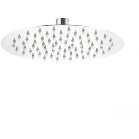 Round 20cm Shower Head with Rain Shower Spray, Stainless Steel