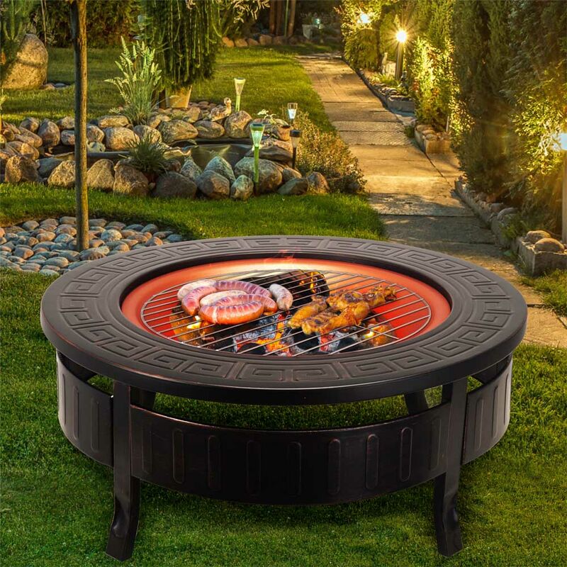 Round 3in1 Firepit Bbq Ice Bowl