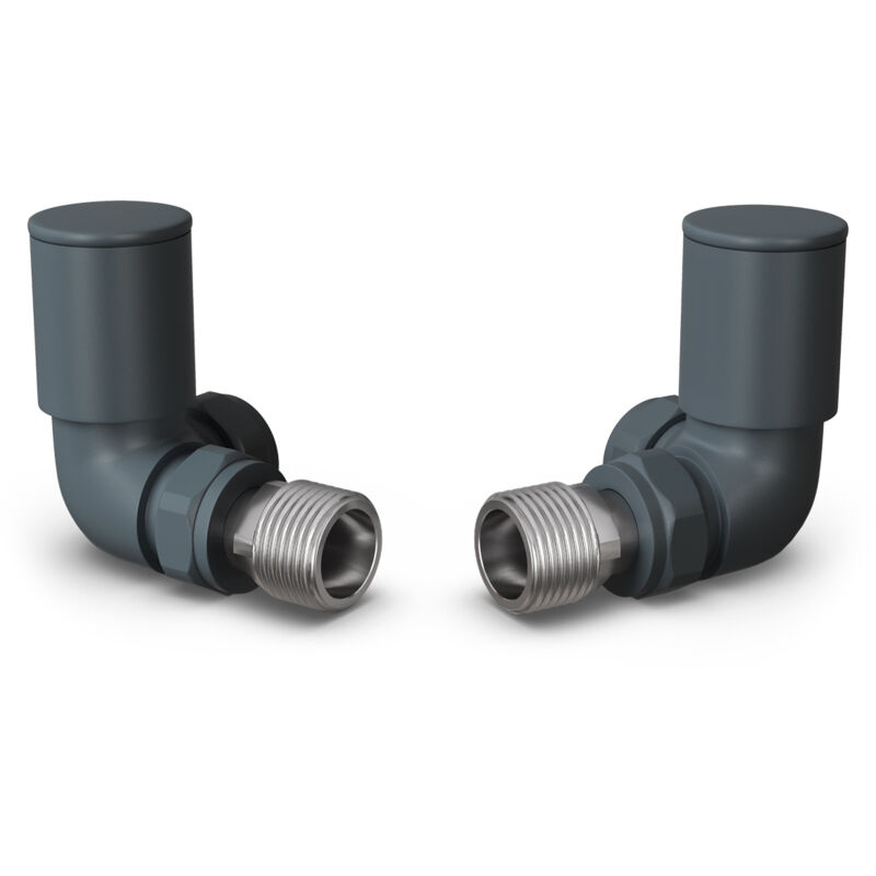 Image of Round - Anthracite Radiator Valves Corner&hellip;
