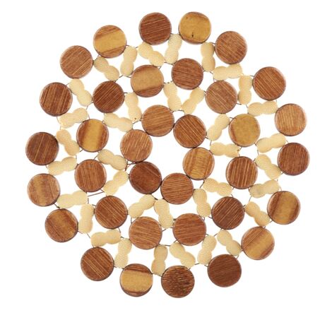 Round Bamboo Cup Pot Dish Pad Holder Heat Resistant Table Mat Placemat(Small)