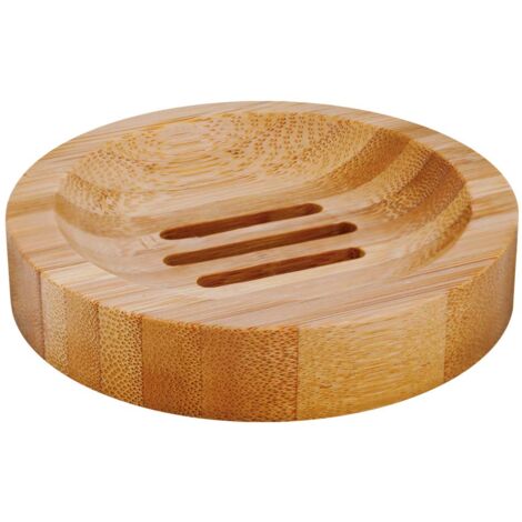 Round bamboo soap dish, hotel bathroom toilet soap holder