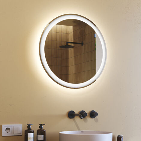 Round Bathroom Mirror LED 60cm, OKR076, Cold White Light 6000K