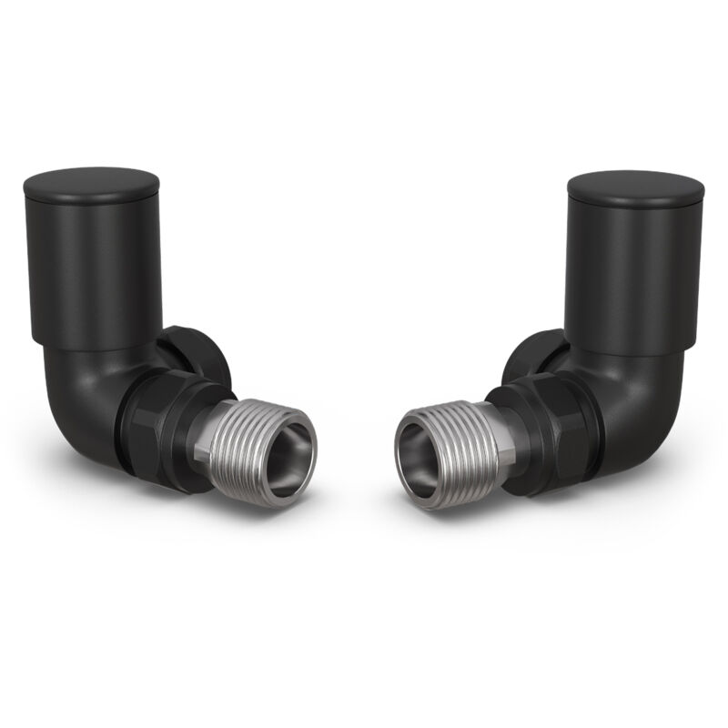 Image of Round - Black Radiator Valves Corner&hellip;