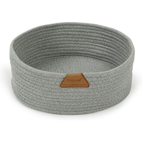 Round Cat Nest Basket Basket Bed Nest Hideout Cat Cushion Design Gray Interior Soft Cozy Cotton Soft Fabric Comfortable Warm Washable Scratching Post for Pets Kitten Puppy Small Cat Dog 40cm