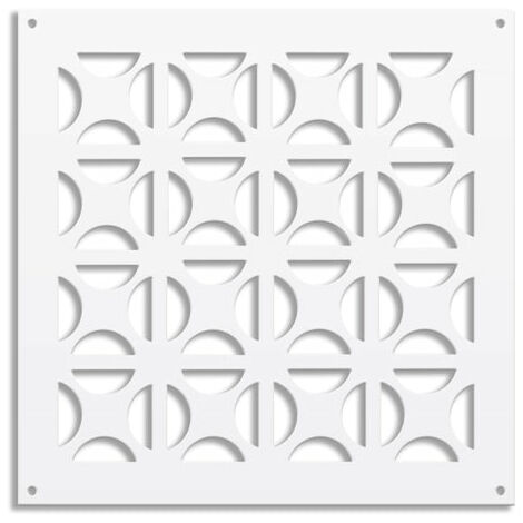 ROUND CROSS- Pannello in PVC traforato - Parasole - Misura: 48x48 cm - Colore: bianco