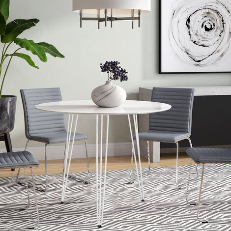 main image of "Round Dining Table 80x80x75 cm White"