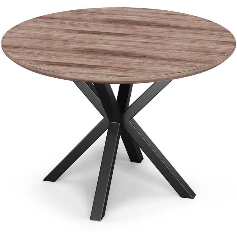 Round Dining Table - Industrial - Wood and Metal - Bayron