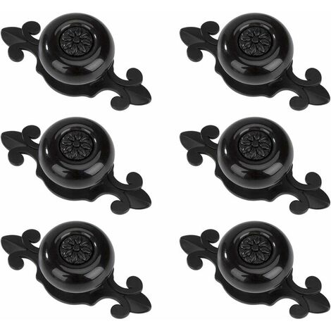 Round Door Knobs Vintage Drawer Knobs Drawer Pulls for Cabinet Desk Bedside Table Bookcase Furniture 6 Pieces Black