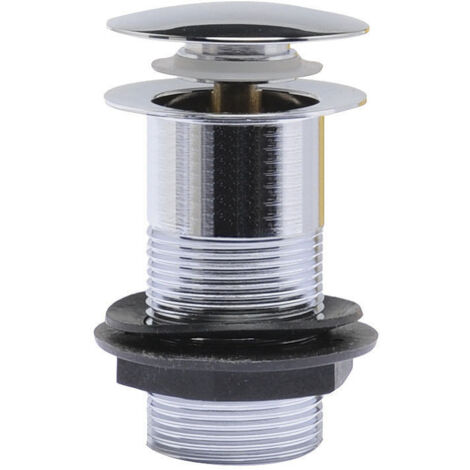 Round Easyclean Unslotted Push Button Basin Waste - Chrome