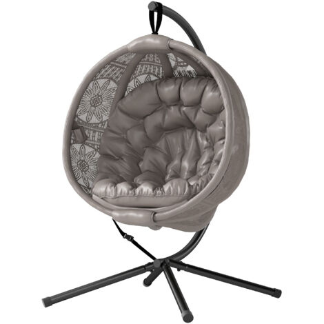 Round Egg Basket Chair, with Steel Stand, Sand