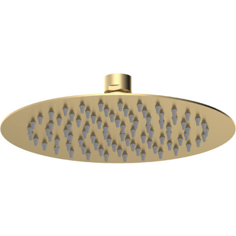 Round Fixed Head, 200mm - Brushed Brass