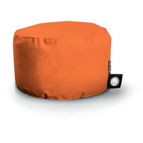 Round Footrest Bean Bag, Foot Stool Pouffe Suitable For Indoor and Outdoor Use with Foam Flakes Filling - Orange