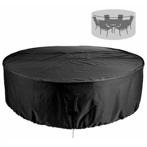 Round Garden Cover Protective Cover Round Garden Table Garden Table Cover Waterproof and Windproof 210D Oxford Round Garden Table 13071cm Cisea