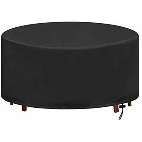 Round Garden Table Cover, Waterproof Garden Furniture Cover, 420D Oxford Tarpaulin Outdoor Round Table Cover - 12871cm