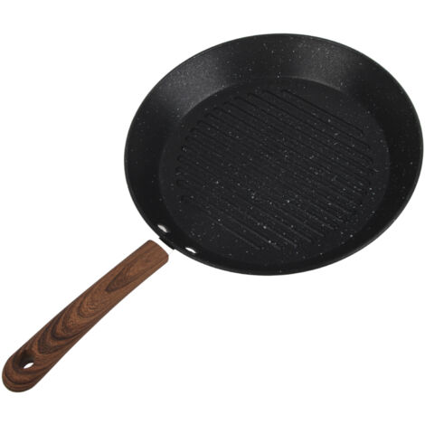 Round Grill Pan Universal Non Stick Multifunctional Flat Bottom Frying Pan for Breakfast
