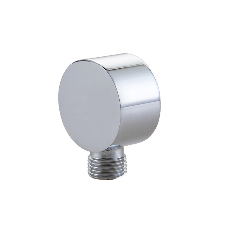 Round Hose Connector - Chrome Wall Connecting Elbow - Brass - Universal - 1/2' - Sand Fitting - Shower Wall Fitting for Hand Shower